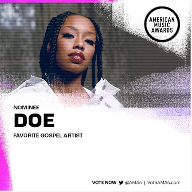 DOE Celebrates American Music Awards Nomination for Favorite Gospel