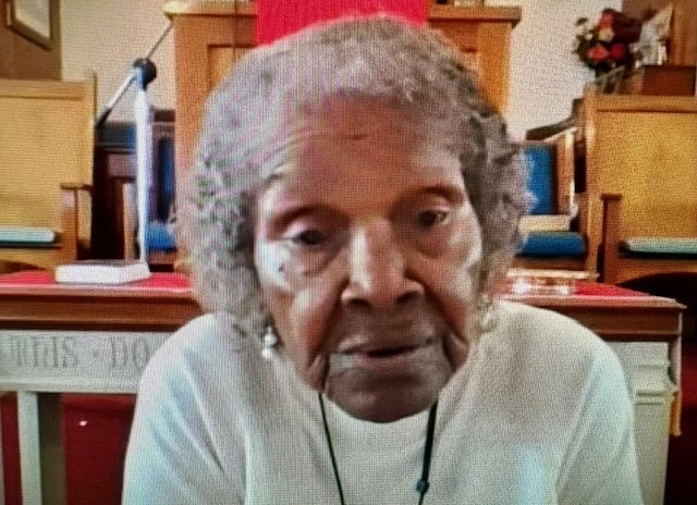 Photo of Bessie Pullen at her church in Florida