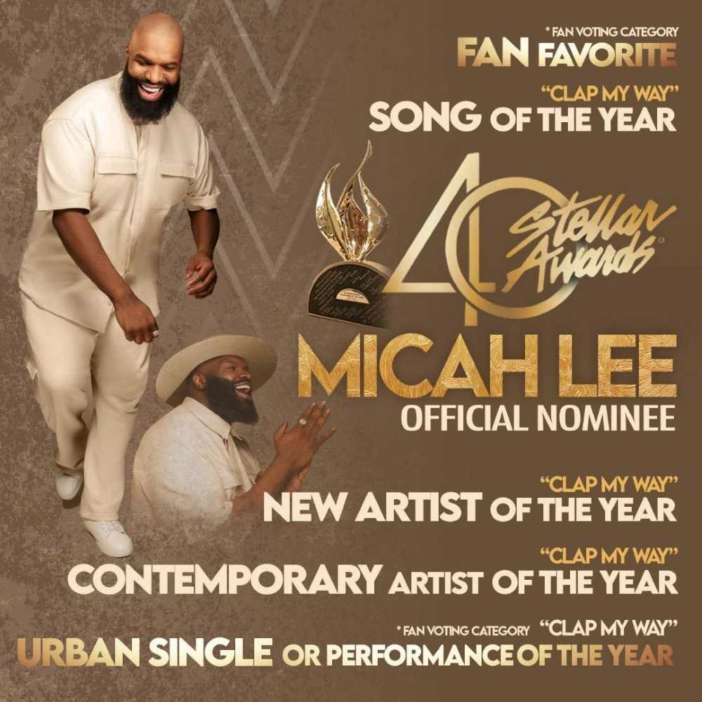 Stellar Award nominations for Micah Lee