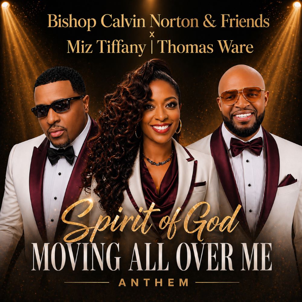 Cover art for Bishop Calvin Norton's single, "Spirit of God Moving All Over Me"