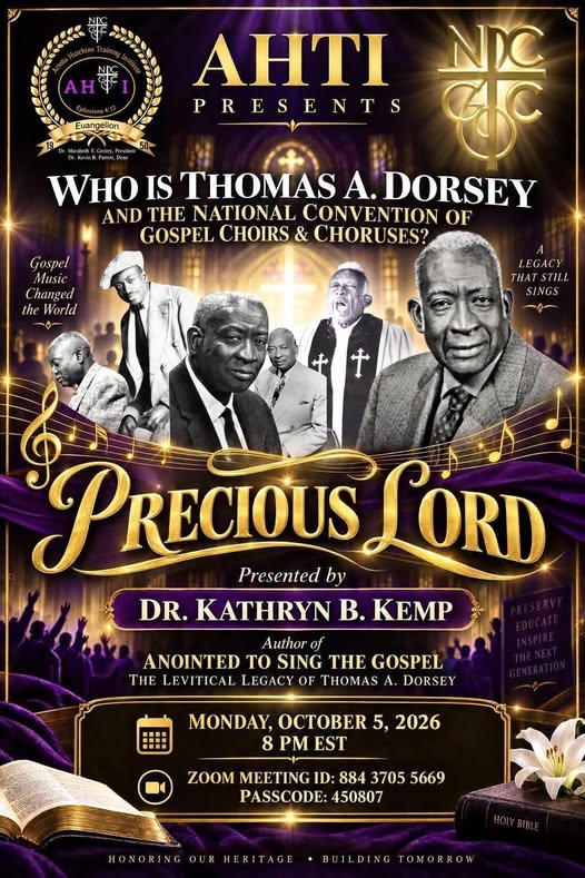 Announcement of Thomas A. Dorsey program October 2026.